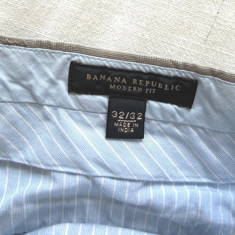 Bundle Lot 2 Banana Republic 32x32 Brown Plaid Cotton Chino Trousers Pants - Picture 9 of 16
